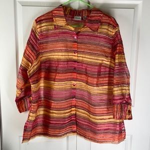 Sherbet colored striped shirt 2X
